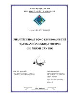 phân tích hoạt động kinh doanh thẻ tại ngân hàng ngoại thương chi nhánh cần thơ