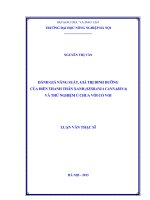 đánh giá năng suất, giá trị dinh dưỡng của điền thanh thân xanh (sesbania cannabina) và thử nghiệm ủ chua với cỏ voi