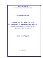 đánh giá việc thực hiện chính sách bồi thường, hỗ trợ và tái định cư khi nhà nước thu hồi đất ở một số dự án trên địa bàn quận long biên – tp. hà nội