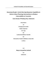 Assessing people´s early warning response capability to inform urban planning interventions to reduce vulnerability to tsunamis case study of padang city, indonesia