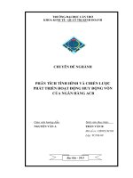 PHÂN TÍCH TÌNH HÌNH VÀ CHIẾN LƯỢC PHÁT TRIỂN HOẠT ĐỘNG HUY ĐỘNG VỐN CỦA NGÂN HÀNG ACB