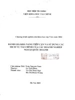 đánh giá khả năng tiếp cận và sử dụng các dịch vụ tài chính của các doanh nghiệp ngoài quốc doanh