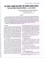 SO SáNH đáNH GIá Một Số Dòng GIốNG DONG RIềng Tại TAM đƯỜNG