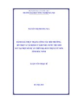 đánh giá thực trạng công tác bồi thường, hỗ trợ và tái định cư khi nhà nước thu hồi đất tại một số dự án trên địa bàn thị xã từ sơn, tỉnh bắc ninh