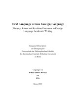 First language versus foreign language fluency, errors and revision processes in foreign language academic writing
