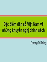 Đặc điểm dân số Việt Nam vànhững khuyến nghị chính sách