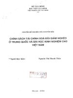 chính sách tài chính xóa đói giảm nghèo ở trung quốc và bài học kinh nghiệm cho việt nam