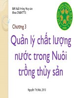 Quản lý chất lượng nước nuôi trồng thủy sản