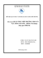 quan trắc môi trường cho lưu vực sông sài gòn – đồng nai (đoạn chảy qua tphcm)