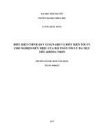 Điều kiện chính quy guignard và điều kiện tối ưu cho nghiệm hữu hiệu của bài toán tối ưu đa mục tiêu không trơn 