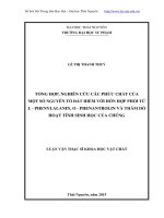Tổng hợp, nghiên cứu các phức chất của một số nguyên tố đất hiếm với hỗn hợp phối tử l aspatic, o phenantrolin và thăm dò hoạt tính sinh học của chúng 