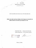 nâng cao hiệu quả huy động và sử dụng các nguồn tài chính trong các đơn vị sự nghiệp có thu