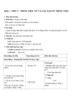 Giáo án ngữ văn 6 bài 1 từ và cấu tạo từ tiếng việt 