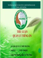 TIỂU LUẬN QUẢN LÝ TIẾNG ỒN