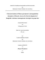 Characterisation of fitness parameters and population dynamics of botrytis cinerea for the development of  fungicide resistance management strategies in grapevine