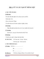 Giáo án ngữ văn 6 bài 1 từ và cấu tạo từ tiếng việt3 