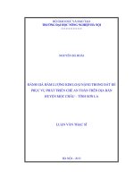 đánh giá hàm lượng kim loại nặng trong đất để phục vụ phát triển chè an toàn trên địa bàn huyện mộc châu – tỉnh sơn la