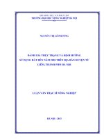 đánh giá thực trạng và định hướng sử dụng đất đến năm 2020 trên địa bàn huyện từ liêm, thành phố hà nội