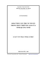 Khai thác giá trị các di sản trong phát triển du lịch của tỉnh quảng ninh 