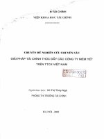 giải pháp tài chính thúc đẩy các công ty niêm yết trên ttck việt nam