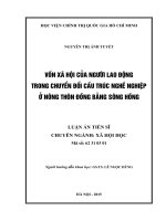 Vốn xã hội của người lao động trong chuyển đổi cấu trúc nghề nghiệp ở nông thôn đồng bằng sông Hồng