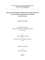Energy and protein intake, anthropometrics, disease burden and  1 year mortality in elderly home care receivers  living in germany