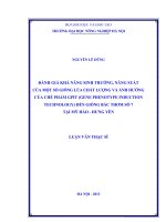 đánh giá khả năng sinh trưởng, năng suất của một số giống lúa chất lượng và ảnh hưởng của chế phẩm gpit (gene phenotype induction technology) đến giống bắc thơm số 7 tại mỹ hào  hưng yên