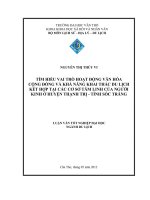 tìm hiểu vai trõ hoạt động văn hóa cộng đồng và khả năng khai thác du lịch kết hợp tại các cơ sở tâm linh của người kinh ở huyện thạnh trị  tỉnh sóc trăng