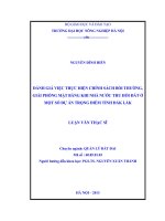 đánh giá việc thực hiện chính sách bồi thường, giải phóng mặt bằng khi nhà nước thu hồi đất ở một số dự án trọng điểm tỉnh đắk lắk
