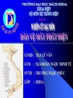 Bài thuyết trình nghiên cứu đặc điểm bảo vệ máy phát điện