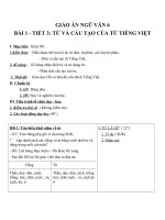 Giáo án ngữ văn 6 bài 1 từ và cấu tạo từ tiếng việt2 