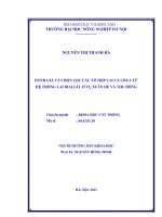 đánh giá và chọn lọc các tổ hợp lai cà chua từ hệ thống lai diallel ở vụ xuân hè và thu đông