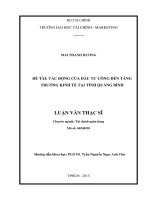 Tác động của đầu tư công đến tăng trưởng kinh tế tại tỉnh quảng bình  luận văn thạc sĩ 2015 