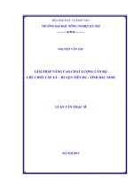 giải pháp nâng cao chất lượng cán bộ chủ chốt cấp xã  huyện tiên du  tỉnh bắc ninh