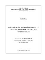 Giải pháp hoàn thiện phân cấp quản lý ngân sách nhà nước trên địa bàn tỉnh kiên giang  luận văn thạc sĩ 2015 