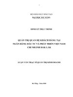 QUẢN TRỊ QUAN HỆ KHÁCH HÀNG TẠI  NGÂN HÀNG ĐẦU TƯ VÀ PHÁT TRIỂN VIỆT NAM CHI NHÁNH ĐẮK LẮK