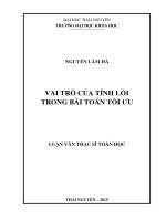 Vai trò của tính lồi trong bài toán tối ưu 