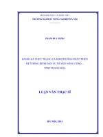 đánh giá thực trạng và định hướng phát triển hệ thống điểm dân cư huyện nông cống – tỉnh thanh hóa