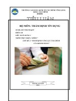 THẨM ĐỊNH NĂNG LỰC TÀI CHÍNH CỦA KHÁCH HÀNG