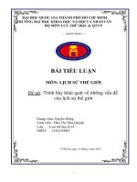 Trình bày khái quát về những vấn đề của lịch sử Thế giới