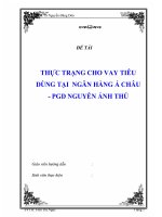 THỰC TRẠNG CHO VAY TIÊU DÙNG TẠI  NGÂN HÀNG Á CHÂU