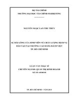 Sự hài lòng của sinh viên về chất lượng dịch vụ đào tạo tại trường cao đẳng bách việt TPHCM  luận văn thạc sỹ 2015 