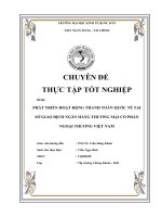 PHÁT TRIỂN HOẠT ĐỘNG THANH TOÁN QUỐC TẾ TẠI SỞ GIAO DỊCH NGÂN HÀNG THƯƠNG MẠI CỔ PHẦN NGOẠI THƯƠNG VIỆT NAM