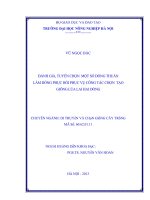 đánh giá, tuyển chọn một số dòng thuần làm dòng phục hồi phục vụ công tác chọn tạo giống lúa lai hai dòng