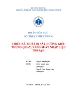 thiết kế hệ thống sấy đường dạng thùng quay