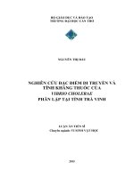 Nghiên cứu đặc điểm di truyền và tính kháng thuốc của vibrio cholerae phân lập tại tỉnh trà vinh 