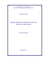đánh giá hiện trạng môi trường nước mặt hồ thác bà, tỉnh yên bái