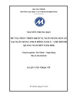 Phát triển dịch vụ ngân hàng bán lẻ tại ngân hàng TMCP đông nam á   chi nhánh quảng ngãi đến năm 2020  luận văn thạc sĩ 2015 