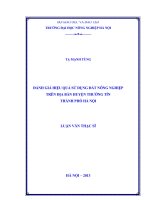 đánh giá hiệu quả sử dụng đất nông nghiệp trên địa bàn huyện thường tín thành phố hà nội