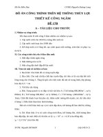 ĐỒ án CÔNG TRÌNH TRÊN hệ THỐNG THỦY lợi THIẾT kế CỐNG NGẦM đề 17b